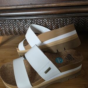 Reef White Slide Sandals